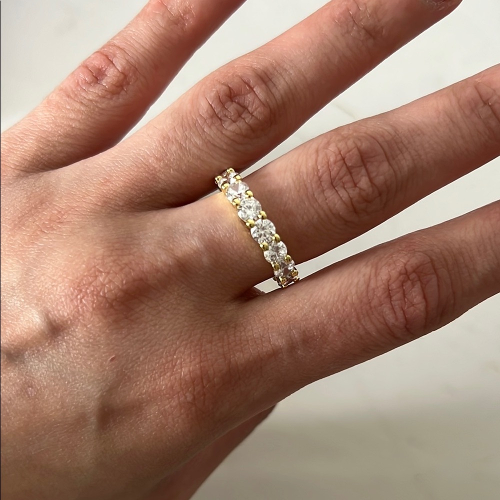 Sterling silver, gold plated ring. Elegant Gold and Silver Women's Ring